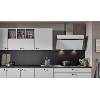 nobilia® Einbauküche Softline mit Elektrogeräten, z. B. Kühlschrank Seidengrau - Länge ca. 390 cm