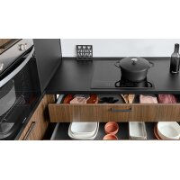 nobilia® Einbauküche Structura mit privileg Elektrogeräten Nussbaum Milano - Stellfläche ca. 240 x 310 cm