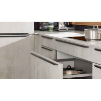 WERT KÜCHE® Ella mit Miele Einbaugeräten quarzgrauer Beton - zweizeilig