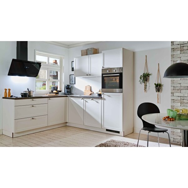 EXPRESS KÜCHEN Einbauküche Home mit Einbaugeräten Magnolia - Stellfläche ca. 215 x 245 cm