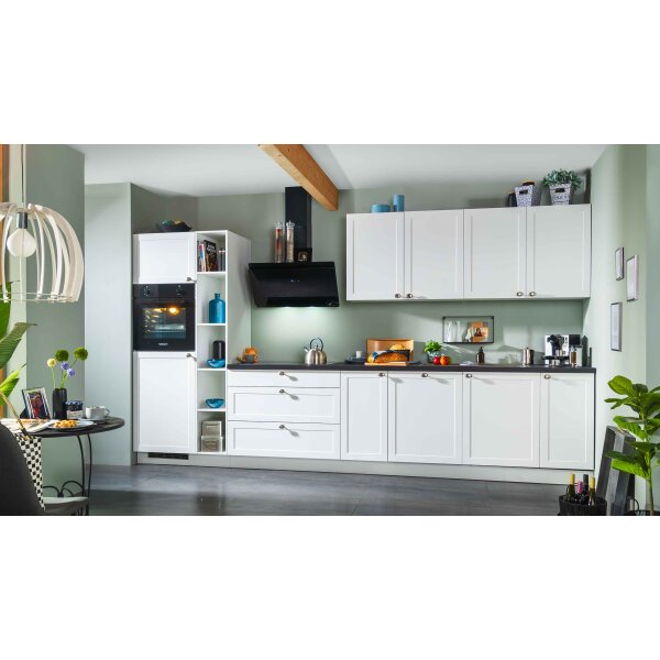 EXPRESS KÜCHEN Einbauküche Home mit Einbaugeräten Weiß - Länge ca. 390 cm