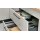 Interliving Küche Serie 3086 mit SIEMENS-Einbaugeräten Platingrau & Eiche Ventura – Stellfläche ca. 350 x 278 cm