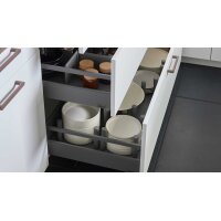 Culineo® Einbauküche C615 mit Einbaugeräten Alpinweiß & Walnuss - Stellfläche ca. 280 x 305 cm