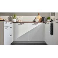 Culineo® Einbauküche C615 mit Einbaugeräten Alpinweiß & Walnuss - Stellfläche ca. 280 x 305 cm