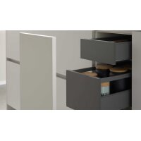 Culineo® Einbauküche C615 mit BORA Induktionsfeld Seidengrau & Eiche Como - zweizeilig