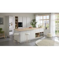 Culineo® Einbauküche C615 mit BORA Induktionsfeld Seidengrau & Eiche Como - zweizeilig