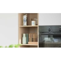 Culineo® Einbauküche C615 mit BORA Induktionsfeld Seidengrau & Eiche Como - zweizeilig