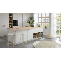 Culineo® Einbauküche C615 mit BORA Induktionsfeld Seidengrau & Eiche Como - zweizeilig