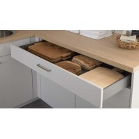 Culineo® Hauswirtschaftsraum C615 mit Edelstahlbecken Seidengrau & Eiche Como - Stellfläche ca. 328 x 187 cm