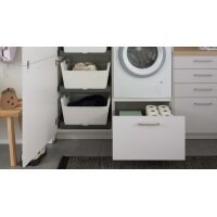 Culineo® Hauswirtschaftsraum C615 mit Edelstahlbecken Seidengrau & Eiche Como - Stellfläche ca. 328 x 187 cm