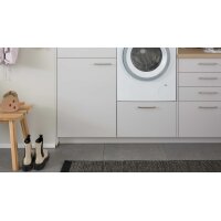 Culineo® Hauswirtschaftsraum C615 mit Edelstahlbecken Seidengrau & Eiche Como - Stellfläche ca. 328 x 187 cm