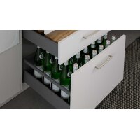 Culineo® Hauswirtschaftsraum C615 mit Edelstahlbecken Seidengrau & Eiche Como - Stellfläche ca. 328 x 187 cm