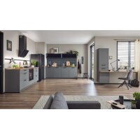 Culineo® Einbauküche C357 mit Homeoffice-Platz...