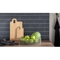 Culineo® Einbauküche C357 mit Homeoffice-Platz Schiefergrau & Schwarzglas - dreizeilig