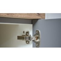 Culineo® Einbauküche C357 mit Homeoffice-Platz Schiefergrau & Schwarzglas - dreizeilig