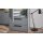 Culineo® Einbauküche C357 mit Homeoffice-Platz Schiefergrau & Schwarzglas - dreizeilig