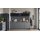 Culineo® Einbauküche C357 mit Homeoffice-Platz Schiefergrau & Schwarzglas - dreizeilig