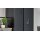 Culineo® Einbauküche C357 mit Homeoffice-Platz Schiefergrau & Schwarzglas - dreizeilig