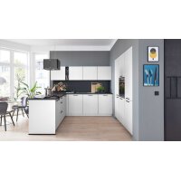 Culineo® Einbauküche C615 mit Einbaugeräten Weiß & Schiefergrau - Stellfläche ca. 245 x 246 cm