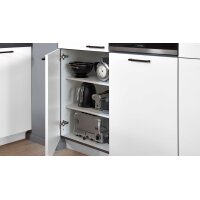 Culineo® Einbauküche C615 mit Einbaugeräten Weiß & Schiefergrau - Stellfläche ca. 245 x 246 cm