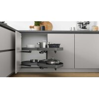 Culineo® Einbauküche C615 mit Einbaugeräten Seiden- & Schiefergrau - Stellfläche ca. 240 x 270 cm