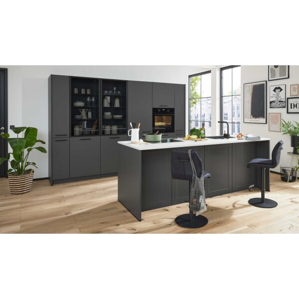 Interliving Küche Serie 3088 mit AEG-Einbaugeräten Graphit – zweizeilig