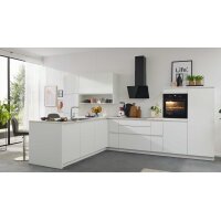 Interliving Küche Serie 3089 mit AEG-Einbaugeräten Weiß – Stellfläche ca. 220 x 480 cm