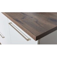 Interliving Küche Serie 3090 mit Side by Side Kühlschrank Magnolia – zweizeilig