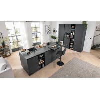 Interliving Küche Serie 3091 mit SIEMENS Einbaugeräten Schwarz - zweizeilig