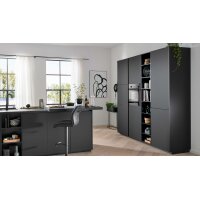 Interliving Küche Serie 3091 mit SIEMENS Einbaugeräten Schwarz - zweizeilig