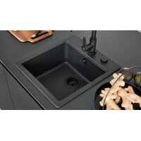Interliving Küche Serie 3091 mit SIEMENS Einbaugeräten Schwarz - zweizeilig