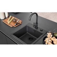Interliving Küche Serie 3091 mit SIEMENS Einbaugeräten Schwarz - zweizeilig