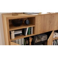 Interliving Küche Serie 3093 mit separater Homeoffice-Lösung Graphit & Eiche Venture - dreizeilig