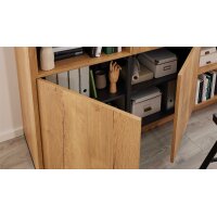 Interliving Küche Serie 3093 mit separater Homeoffice-Lösung Graphit & Eiche Venture - dreizeilig