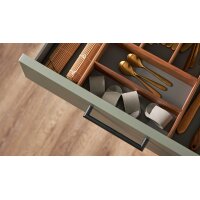 Culineo® Einbauküche C684 mit Einbaugeräten Schilf, Eiche Sierra & Schwarz - zweizeilig