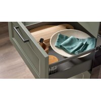 Culineo® Einbauküche C684 mit Einbaugeräten Schilf, Eiche Sierra & Schwarz - zweizeilig