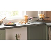 Culineo® Einbauküche C684 mit Einbaugeräten Schilf, Eiche Sierra & Schwarz - zweizeilig