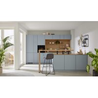 Culineo® Einbauküche C357 mit SIEMENS Einbaugeräten Sky & Eiche Honig - zweizeilig