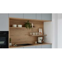 Culineo® Einbauküche C357 mit SIEMENS Einbaugeräten Sky & Eiche Honig - zweizeilig