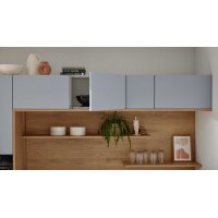 Culineo® Einbauküche C357 mit SIEMENS Einbaugeräten Sky & Eiche Honig - zweizeilig