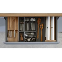 Culineo® Einbauküche C357 mit SIEMENS Einbaugeräten Sky & Eiche Honig - zweizeilig