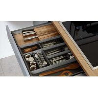 Culineo® Einbauküche C357 mit SIEMENS Einbaugeräten Sky & Eiche Honig - zweizeilig