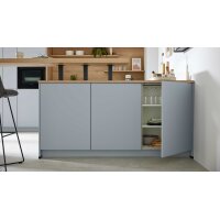 Culineo® Einbauküche C357 mit SIEMENS Einbaugeräten Sky & Eiche Honig - zweizeilig