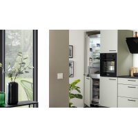EXPRESS KÜCHEN Einbauküche Clean mit Einbaugeräten Salbeigrün & Schwarz - Länge ca. 390 cm