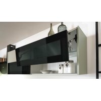 EXPRESS KÜCHEN Einbauküche Clean mit Einbaugeräten Salbeigrün & Schwarz - Länge ca. 390 cm