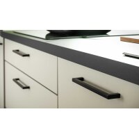 EXPRESS KÜCHEN Einbauküche Clean mit Einbaugeräten Salbeigrün & Schwarz - Länge ca. 390 cm