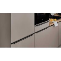 nobilia® Einbauküche Laser mit Geräten und Ansetztisch Macchiato & Eiche Honig - Stellfläche ca. 305 x 336 cm