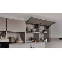 nobilia® Einbauküche Laser mit Geräten und Ansetztisch Macchiato & Eiche Honig - Stellfläche ca. 305 x 336 cm