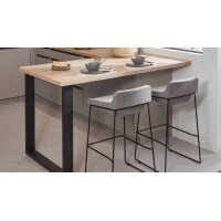 nobilia® Einbauküche Laser mit Geräten und Ansetztisch Macchiato & Eiche Honig - Stellfläche ca. 305 x 336 cm
