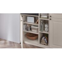 nobilia® Einbauküche Sylt mit Geräten Sand & Marmor Mystic grey - zweiteilig